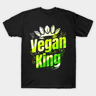 Vegan King With Leaves Crown - Go Vegan T-Shirt